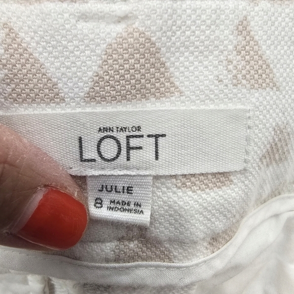 Ann Taylor Loft Julie The Riviera  Minimalist Geometric Ankle Cropped Pants sz 8 - Picture 6 of 7